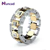 NUNCAD Classic Creative Gold Silver Color Crystal Rings Men Women Punk Rings Fashion Female  Party Jewelry Wedding Bridal Gift 1
