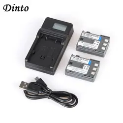 Dinto 2 шт. 1000 мА/ч, NB-2L NB2L NB 2L Камера Батарея + USB зарядное устройство для LCD дисплея + V8 USB кабель для цифровой однообъективной зеркальной камеры