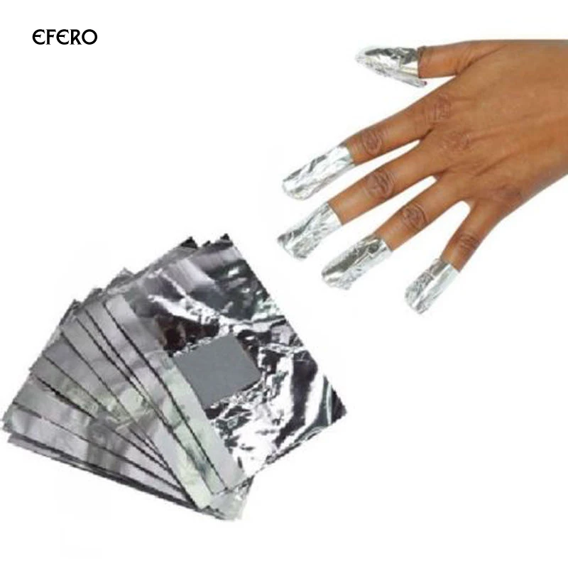 100 шт/партия алюминиевая фольга для ногтей замочить акриловый гель для ногтей лак снятие макияжа инструмент Manucure Фольга для ногтей с ацетоном