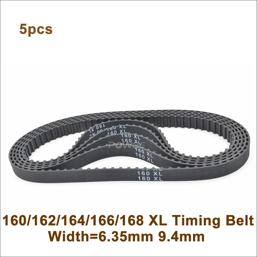 5pcs 160/162/164/166/168 XL Timing Belt W=025&quot 037&quotmm Perimeter 406.4/411.48/416.56/421.64/426.7mm Rubber Inch Trapezoid |