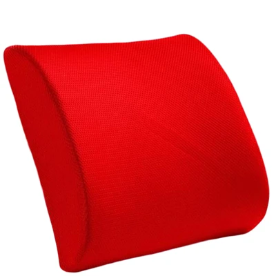 Дышащая Автомобильная подушка из пены с эффектом памяти для поясничного сиденья, поясничная Подушка для спины и талии, подушка для путешествий, Автомобильная Подушка для домашнего сиденья - Название цвета: Красный