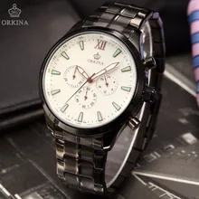 Элитный бренд MG ORKINA мужские часы Нержавеющая сталь ремешок, японские, movt аналоговый Большой Dial Relogio мужские кварцевые часы Reloj Hombre