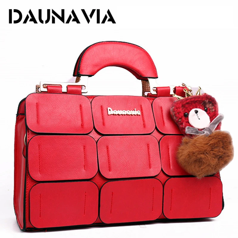 

DAUNAVIA brand Boston bag women shoulder bag famous designer high quality PU leather handbags woman messenger bags crossbody bag