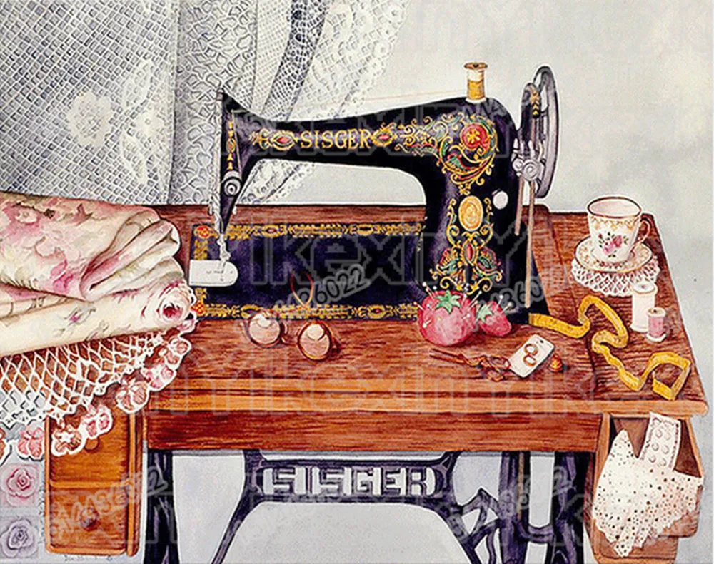 full round drill Diamond painting Cross stitch Sewing machine Diamond embroidery 2019 decoration