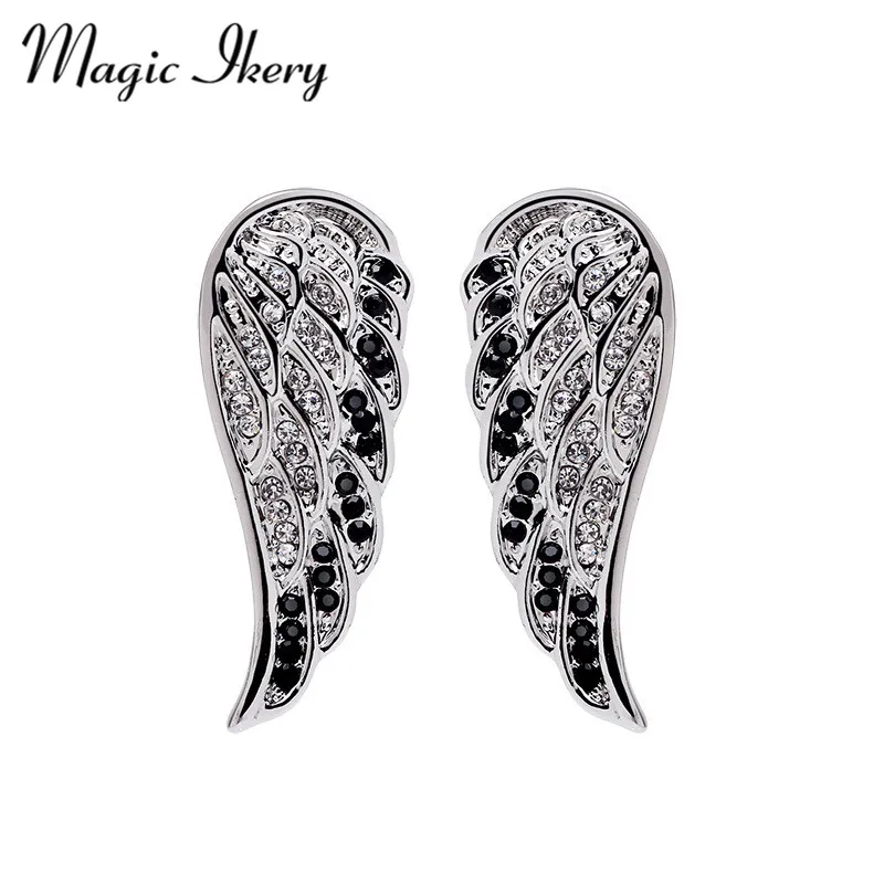 

Magic Ikery New Fashion Charm Women's Stud Earrings Jewelry Full Crystal Rhinestone Angel Wings Earrings YT-E1122