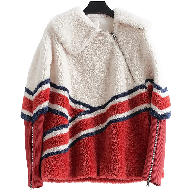 

Wool Jacket Autumn Winter Coat Women Clothes 2018 Real Fur Coat Korean Sheep Shearling Fur Slim Coats Manteau Femme Hiver ZT820