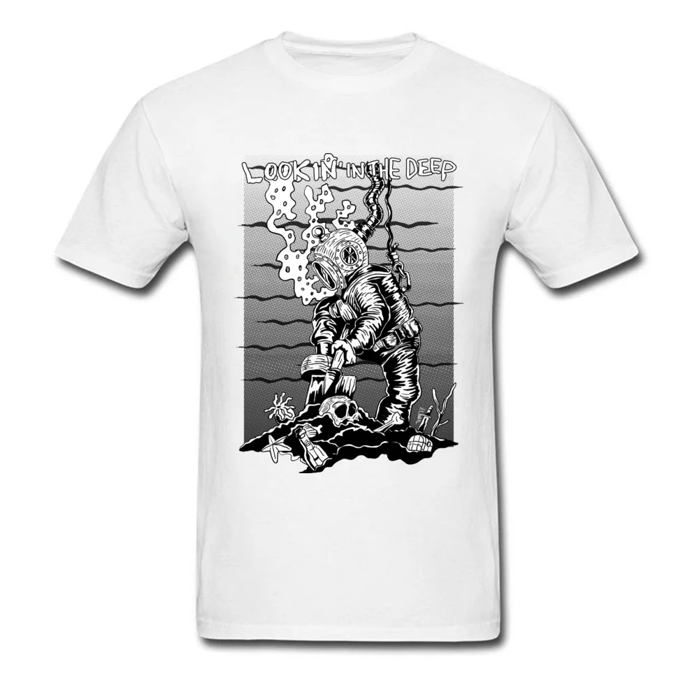  Men T-Shirt Deep Diver Birthday Tops Shirt 100% Cotton O-Neck Short Sleeve Europe Tee-Shirts Summer Free Shipping Deep Diver white