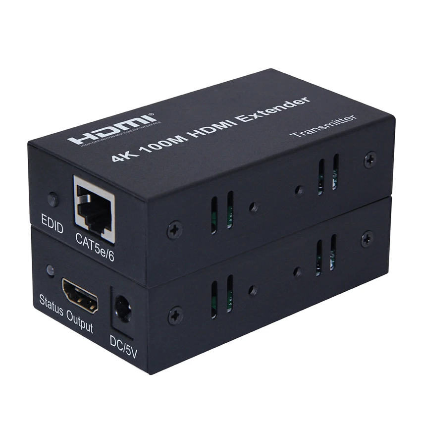 HDMI удлинитель (передатчик + приемник) 4K @ 30 HZ 1080 P 100 M по Ethernet RJ45 CAT5e/6 поддерживает ПК