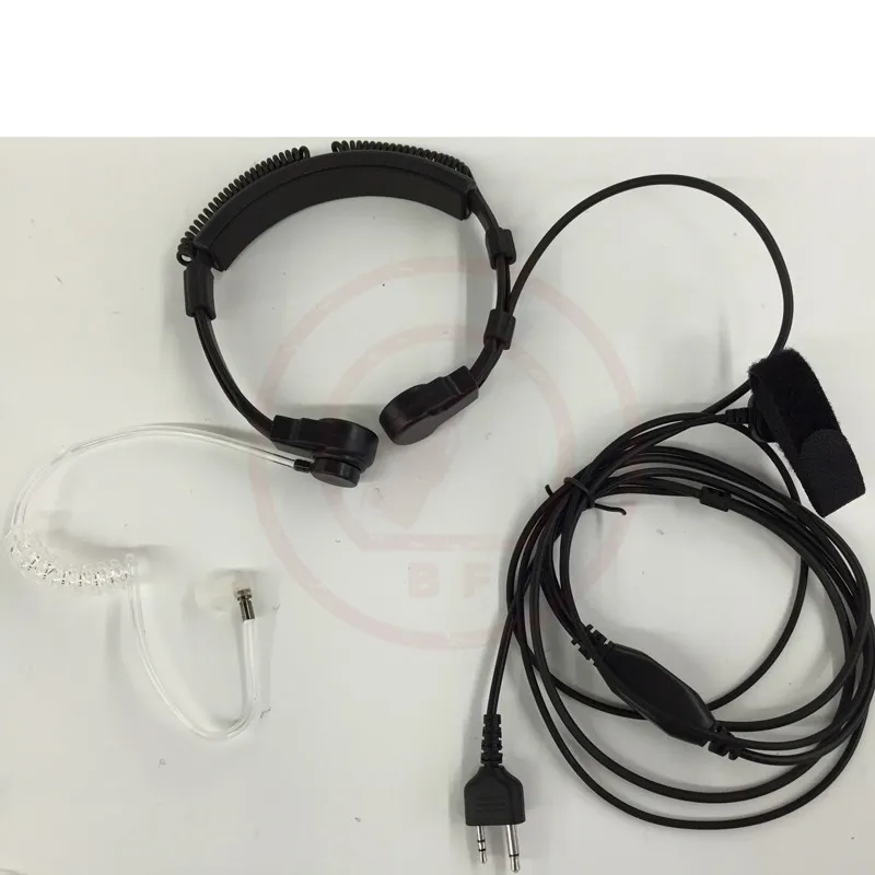 Adjustable Throat Microphone with Transparent Flexible Acoustic Tube Finger PTT Earpiece for Midland  (1)