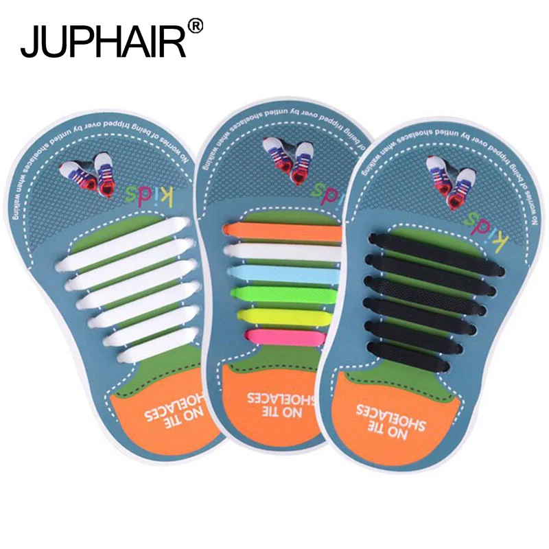 

JUP8 Set 96 Roots Boy Girl Kid New No Tie Silicone Shoe Laces Creative Shoelaces Unisex Elastic Silicone Shoes Laces All Sneaker