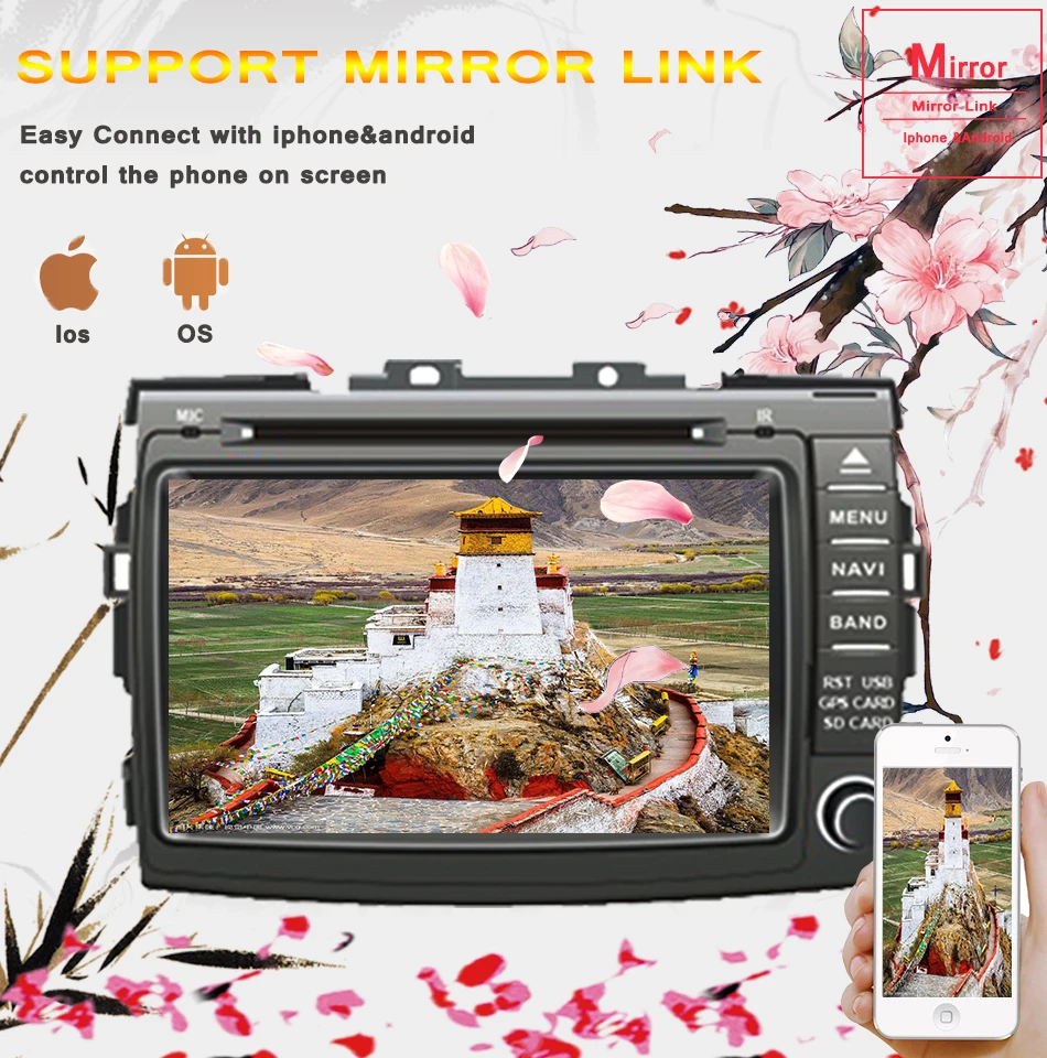 Perfect 8 inch Android 9.0 RAM 4GB Car Multimedia Player For TOYOTA PREVIA Estima Tarago Canarado HD 1024*600 Car DVD Player CD BT MAPS 6