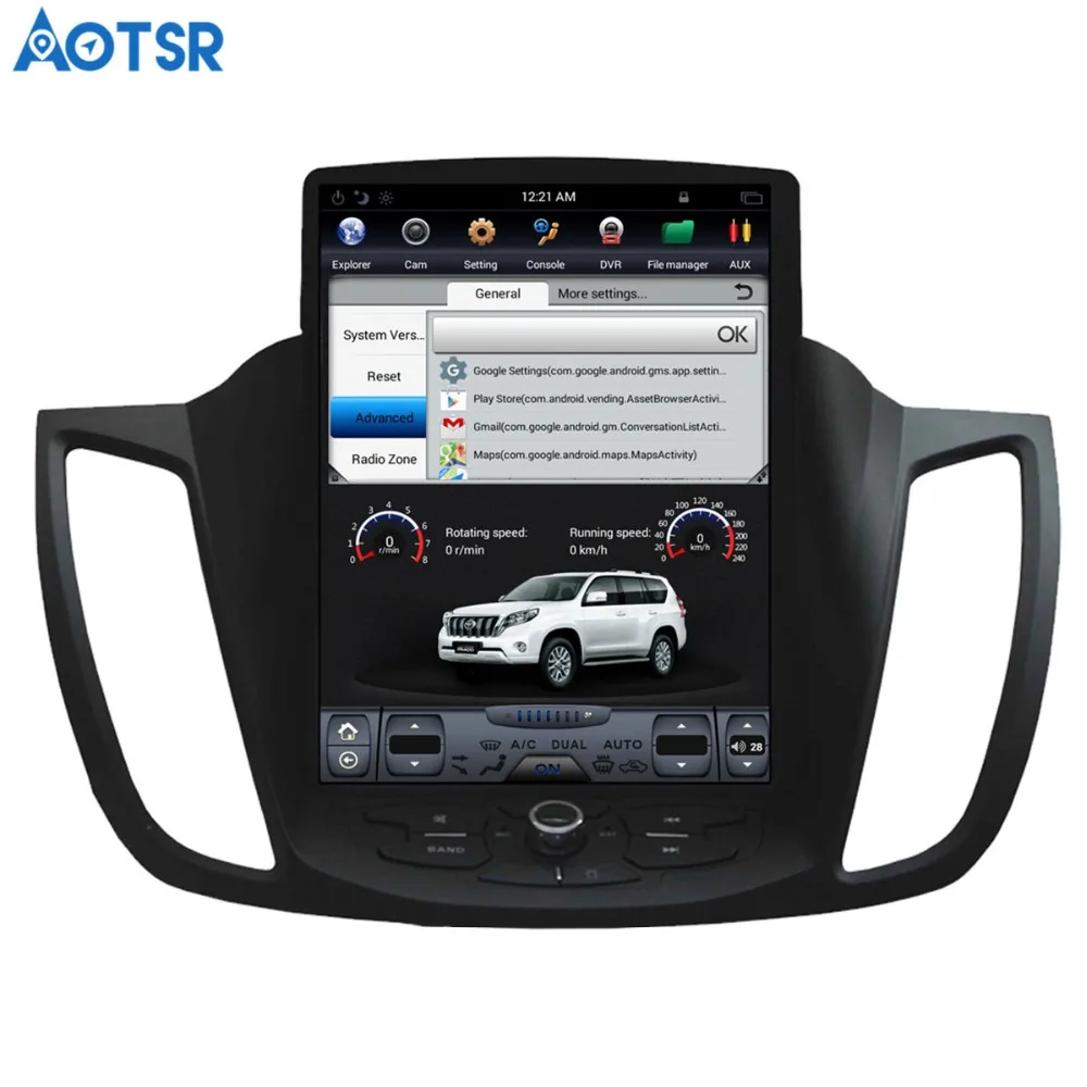 Clearance Aotsr Android 6.0 Tesla style Car No DVD Player GPS Navigation For Ford Kuga 2013-2017 Auto stereo headunit multimedia recoder 4