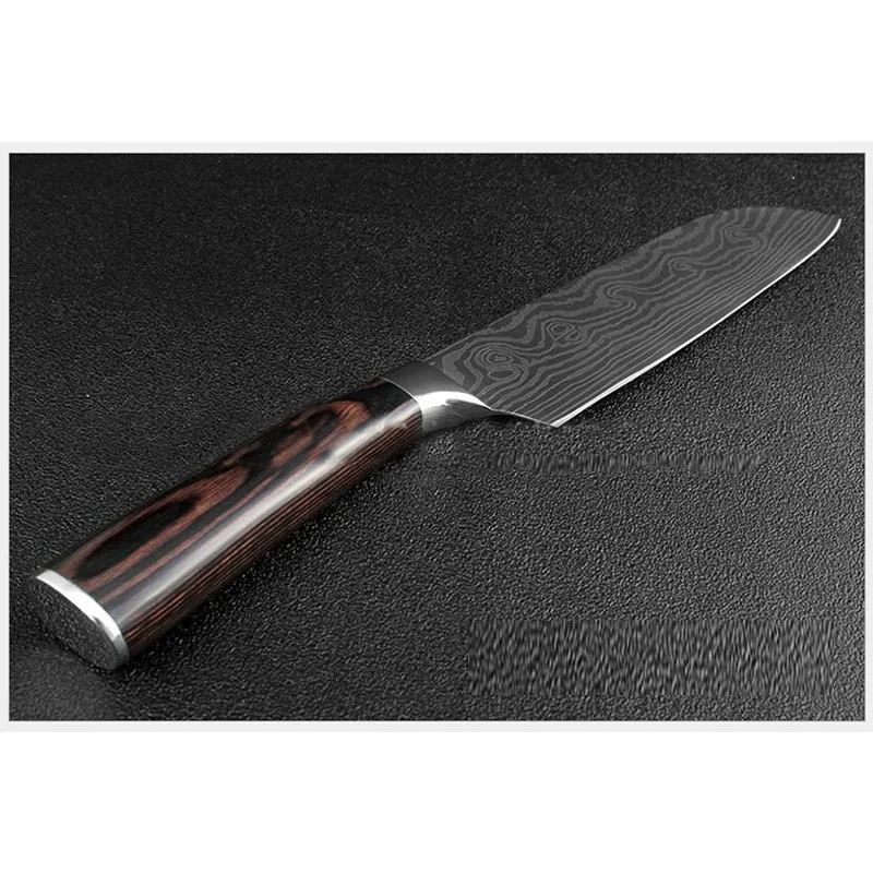 Нож для овощей, нож шеф-повара 7CR17 из нержавеющей стали, имитация дамасской стали, многоразмерные типы - Цвет: style 3