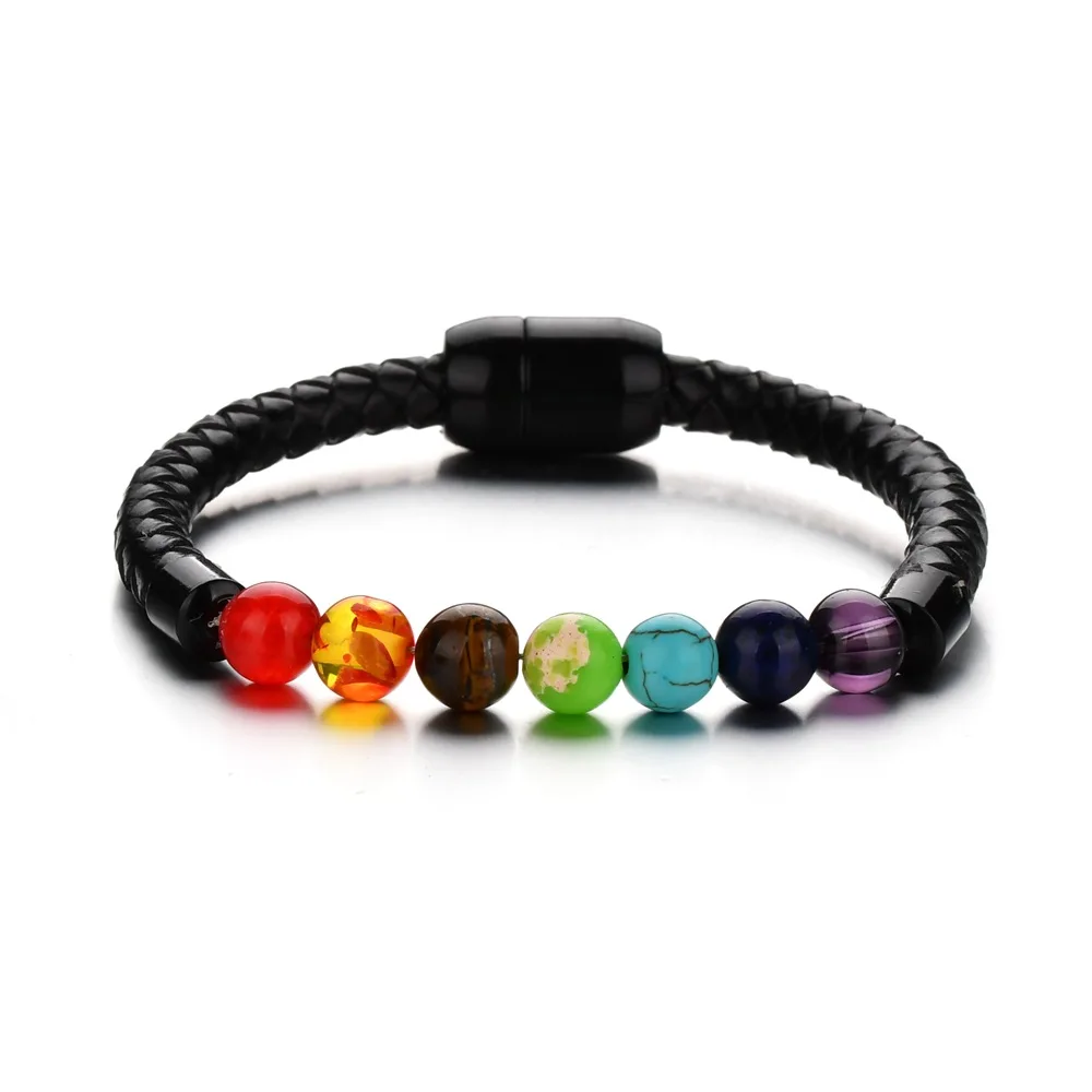 

2019 New Leather Bracelets Bangles Simple Fashion Personality Multicolor Bead String Charm Bracelets for Men Jewelry