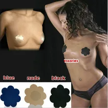 sutian adesivo 4 pairs ladies sexy black/ nude /blue nipple cover heart styles stick breast petals adhesive bra pasties#SB019