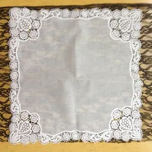 Украшенные украшением, украшенные декоративными ручками, белые хлопковые женские носовые платки, 12 шт./партия, 12x1" Свадебные носовые платки и Женские платки