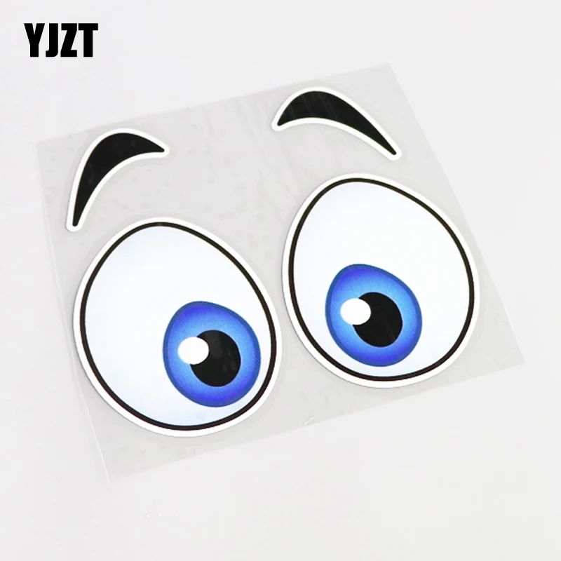 YJZT 14 см * 12 7 мультфильм высокого качества Fun Eye Автомобильный декоративный стикер