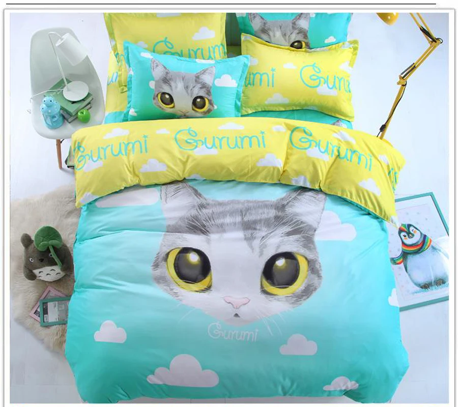 

sweet sun cloud rain printed bedding sets coverlets comforters single twin full queen king size Children's girl's babys bedroom