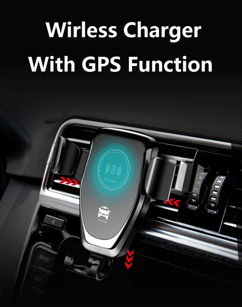 С gps автомобиля Беспроводной Зарядное устройство для iPhone Xs Max XR автомобильный держатель мобильного телефона беспроводной зарядки Автомобильный держатель для телефона на магните для samsung S10 S9
