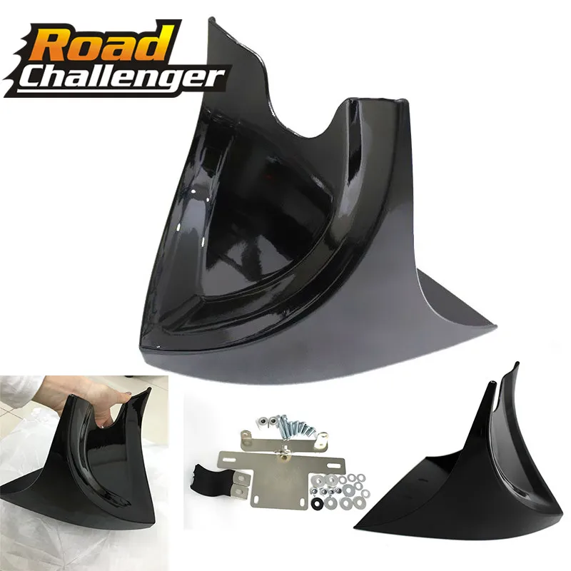 

for Harley Sportster Dyna Fatboy Softail V-ROD Black Motorcycle Front Chin Spoiler Air Dam Fairing Cover Mudguard Air Dam Fair