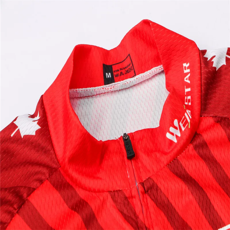 Weimostar Канада Флаг Велоспорт Джерси с коротким рукавом профессиональная, командная, велосипедная одежда гоночный спортивный мотобайк Джерси мейло Ciclismo