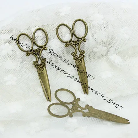 Sweet Bell 20pcs/lot 25*60mm Two color Antique Metal Alloy Big Scissors Charm Pendants Jewelry Charms D0452