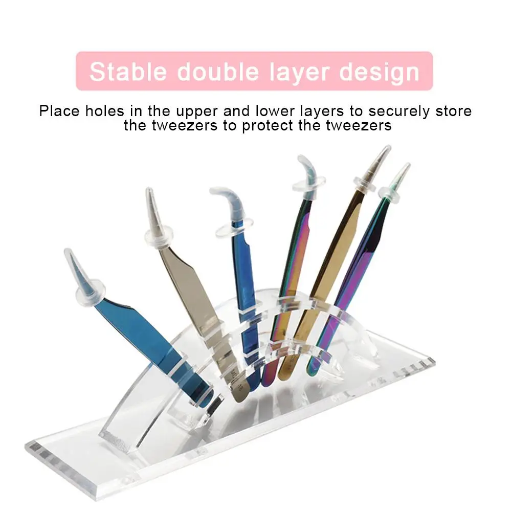 1 pcs Tweezers Storage Holder Eyelash Extension Eyebrow Tweezers Scissor Storage Rack Acrylic Holder Stand Beauty Makeup Tools