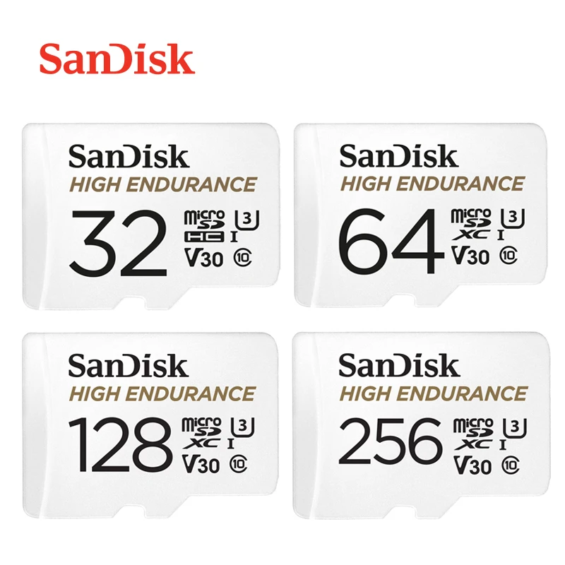 

SanDisk HIGH ENDURANCE micro sd flash memory card 32gb 64gb 128gb 256gb Class10 U3 V30 100MB/S tf card for Driving recorder