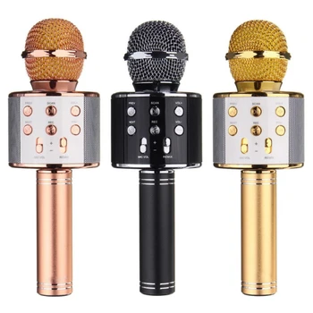 

US Stock! WS858 Bluetooth Wireless Condenser Magic Karaoke Microphone Mobile Phone Player MIC Speaker Record Music with Box