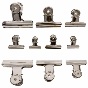 

5pcs Stainless Steel Bag Home Food Seal Clamp Clothespin Clip Office Files Paper File Organizer Clips Large Drop shipping#276636