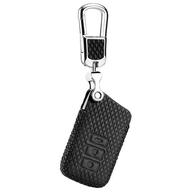 Автомобильный ключ подходит для Lexus RCF RX 1617 NX 15-18 GS 12-17 RC 3 кнопочный чехол для дистанционных ключей из кожи key4y - Название цвета: Черный