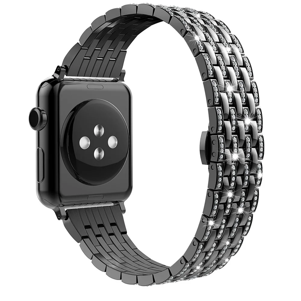 Ремешок из нержавеющей стали с бабочкой для Apple Watch 38 мм 42 мм браслет из розового золота для Iwatch серии 1 2 3