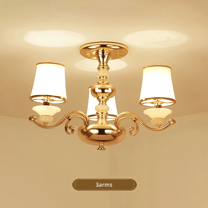 3 Simple modern living room chandelier Jane European restaurant lamps atmosphere fashion led European-style bedroom study luxury - Цвет абажура: 3