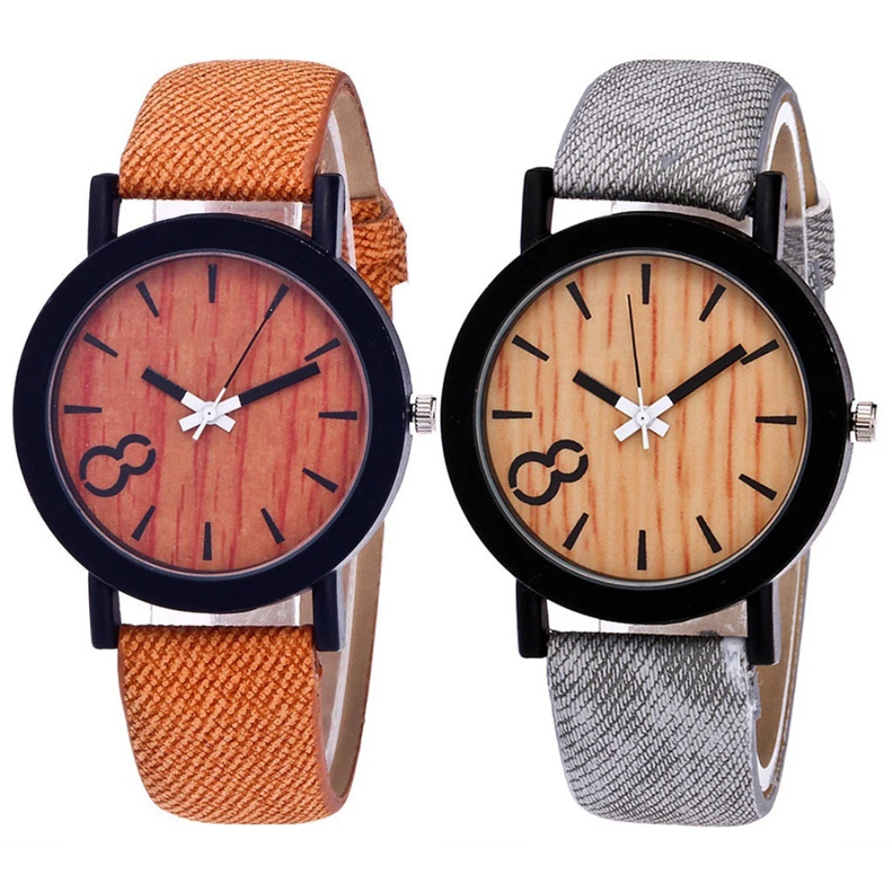 Fashion Casual Women Men Wooden Grain Round Dial Faux Leather Band Quartz Modern Wristwatch Wrist Watch Couple Gift Fashion Casual Women Men Wooden Grain Round Dial Faux Leather Band Quartz Modern Wristwatch Wrist Watch Couple Gift