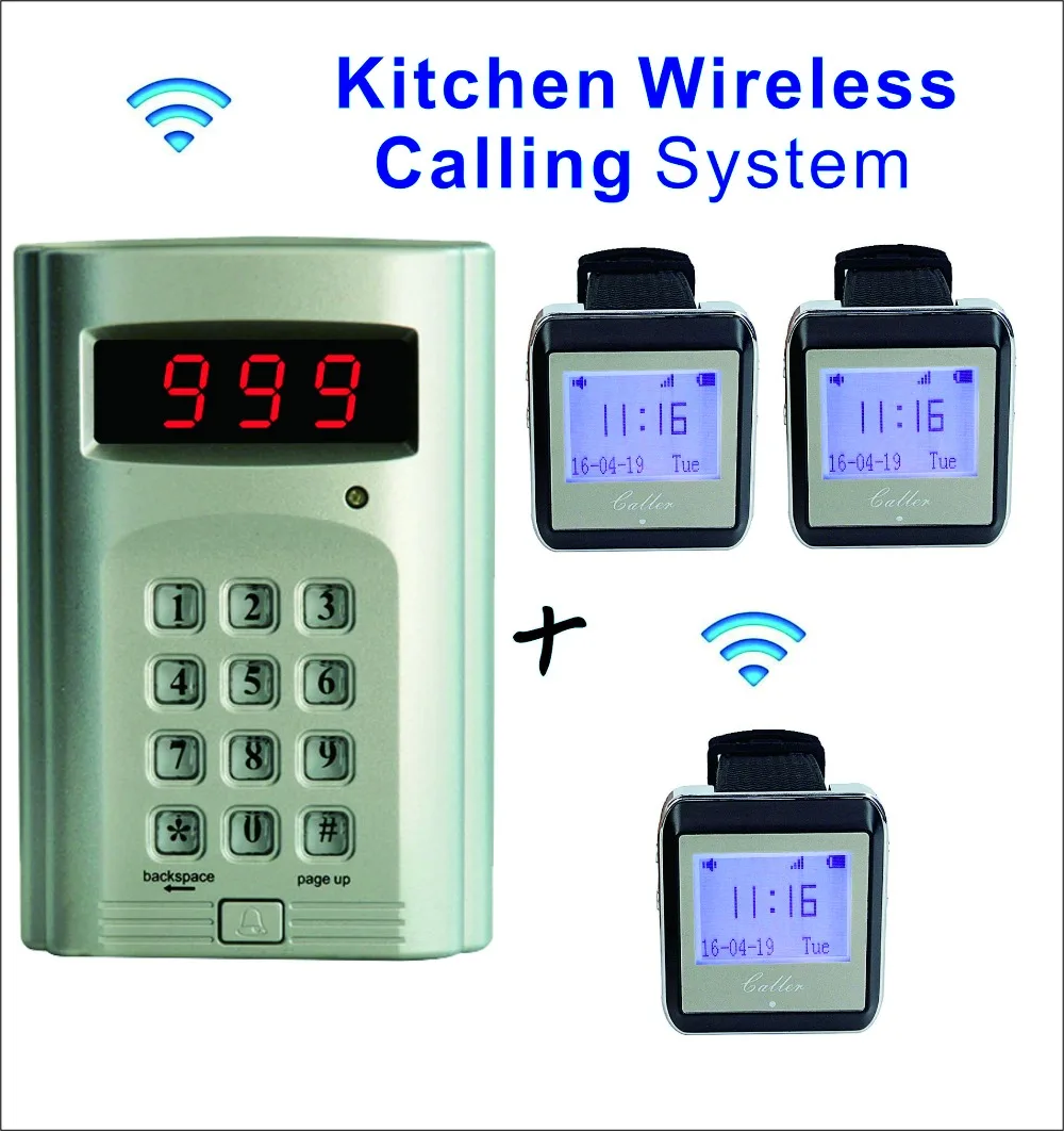 SHIHUI Kitchen Waiter Caller Wireless Watch Pager System 1 Keypad