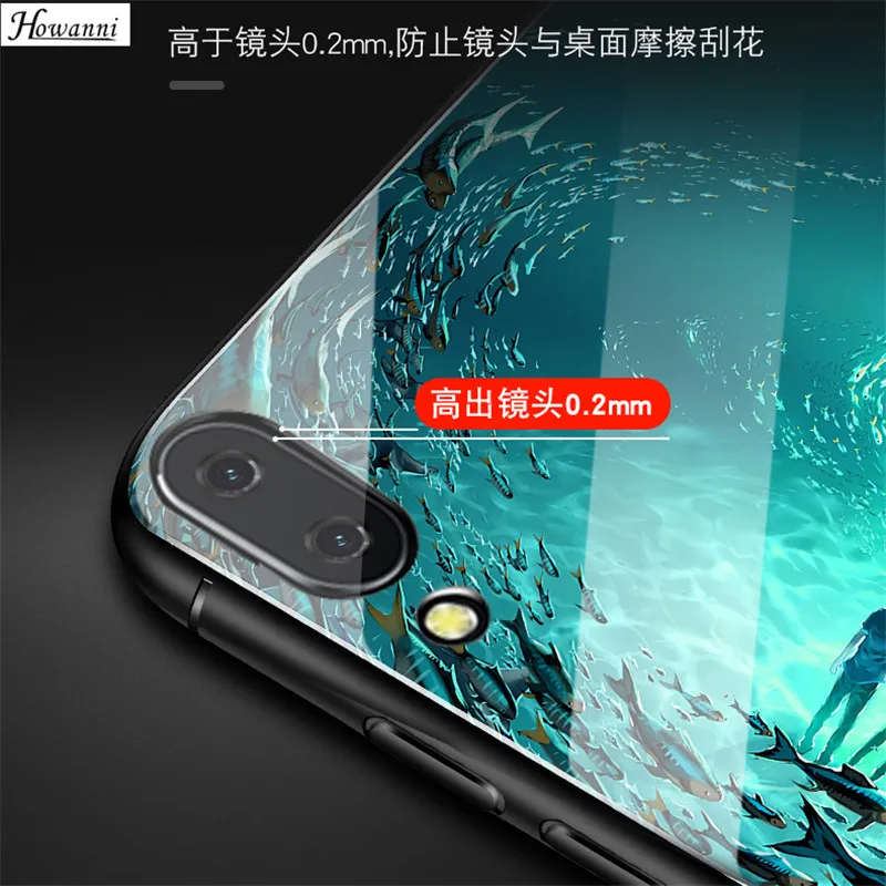 Чехол для huawei Honor 8X Max, чехол 7,12 дюйма, светящаяся задняя крышка из закаленного стекла для huawei Honor 8X Max, чехол для Enjoy Max, силиконовый чехол