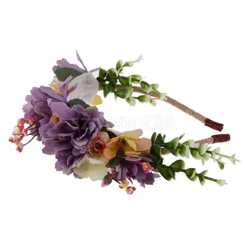 

Boho Girl Flower Headband Headpiece Summer Beach Party Hair Costume