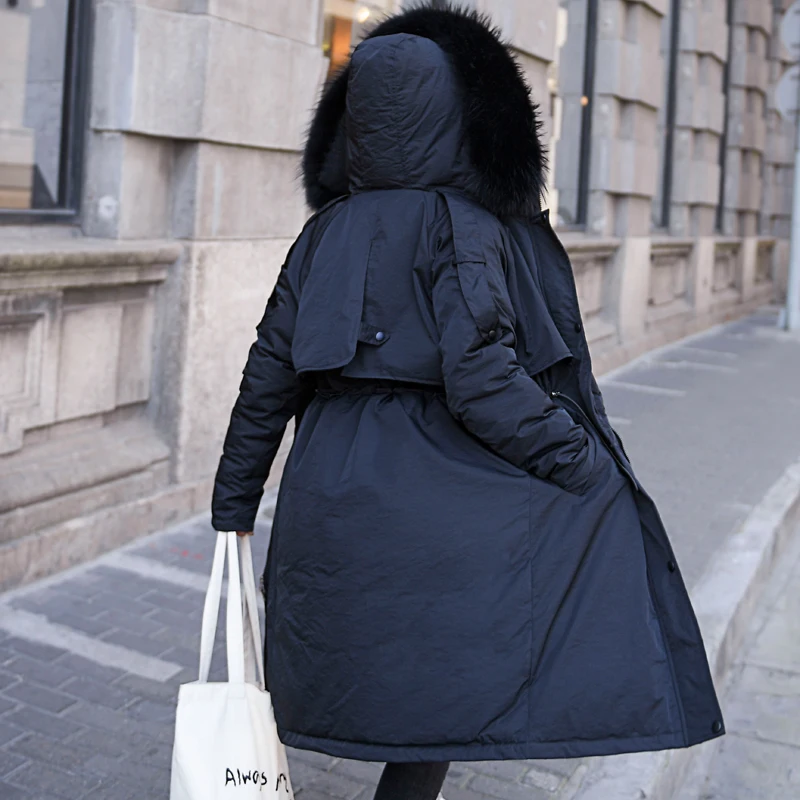 Новое поступление, Зимняя женская куртка с капюшоном, воротник из искусственного меха, женская верхняя одежда, пальто с подкладкой, теплая плотная длинная парка, Mujer Invierno
