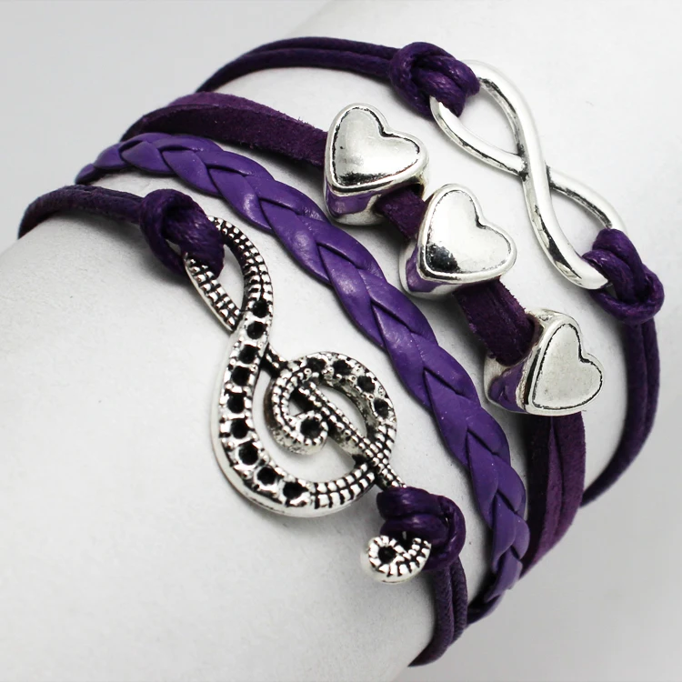 Music Jewelry Treble Clef Bracelet,Clef Bangle,Music Heart Infinity