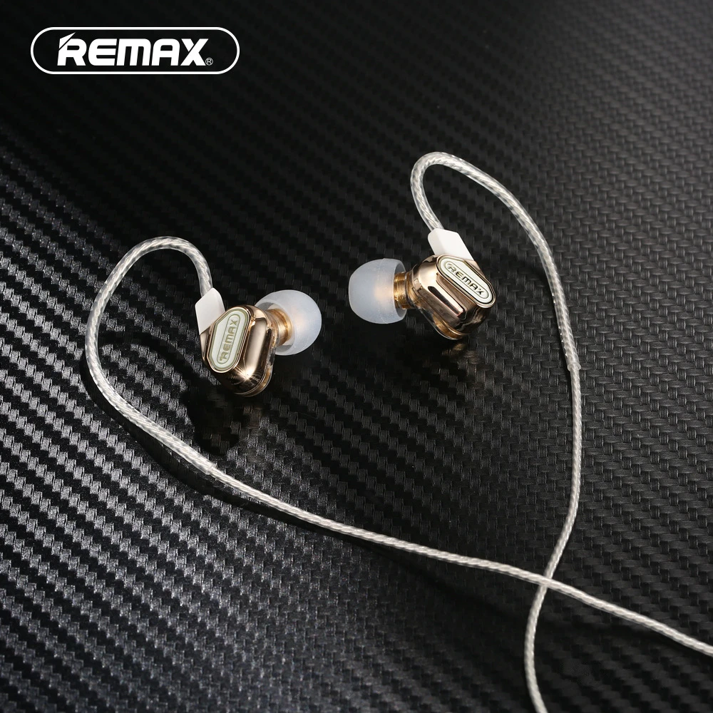 Beste Originele Remax 580 Wired Oortelefoon met Microfoon Voice Controle Stereo Sound Muziek Headset PK IE80 SE215 Voor xiaomi iphone
