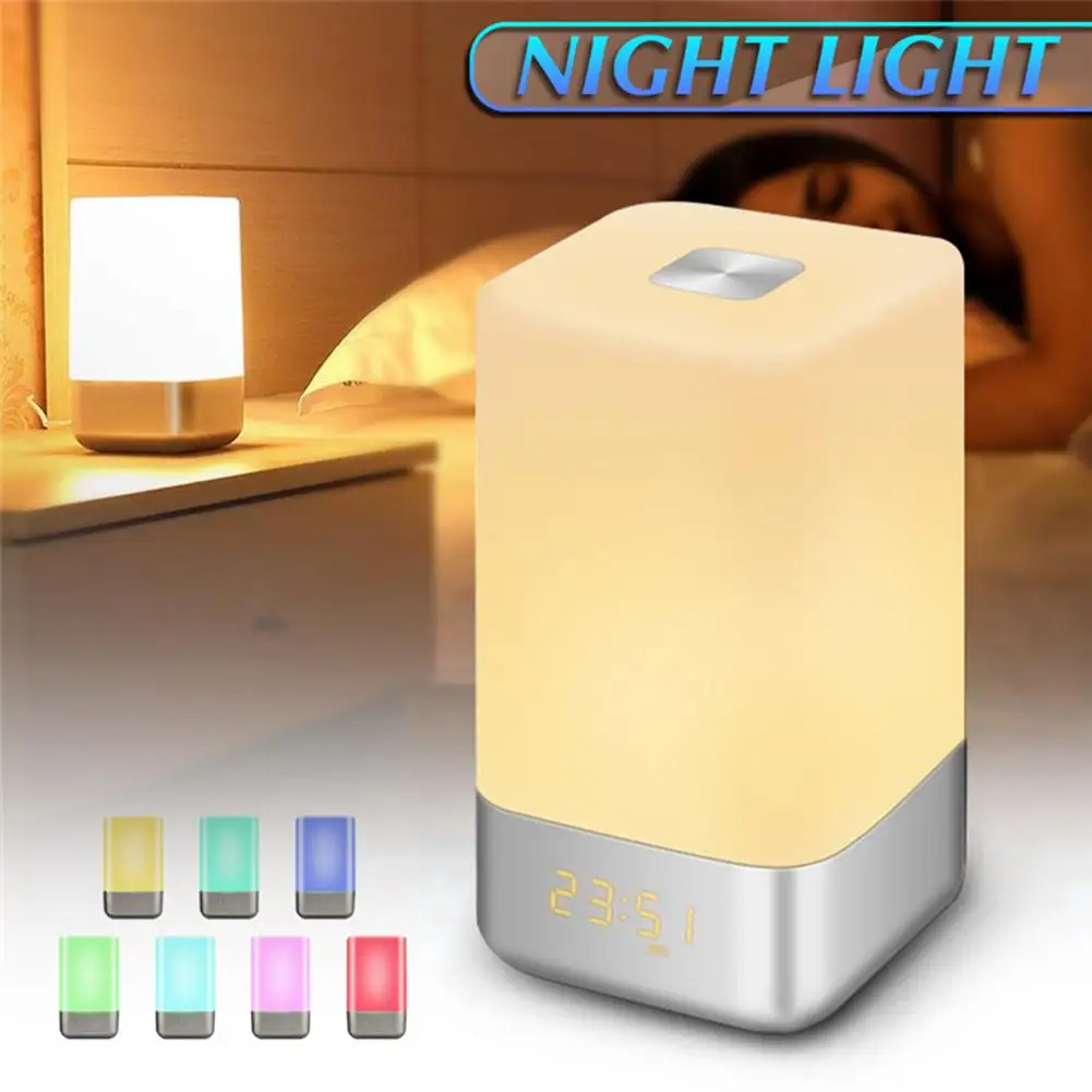 

Digital Dimmable Rechargeable LED Table Wake up Night Light Bedside Alarm Clock #02