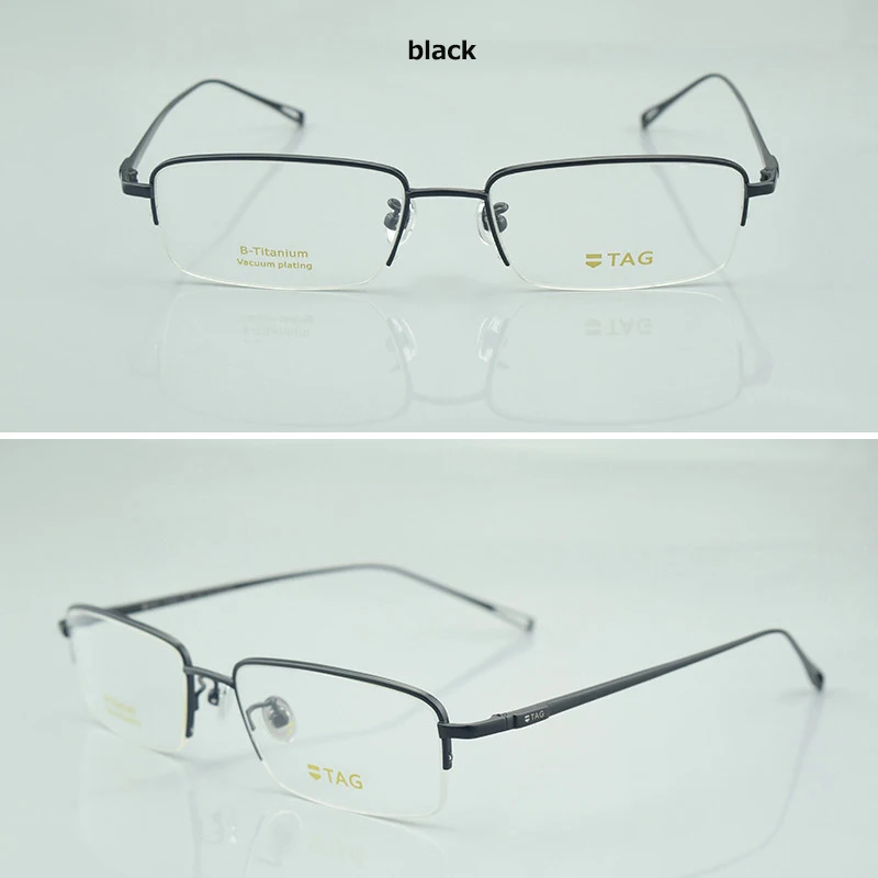 Мужские очки из титана, бренд, B-титановая оправа для очков, мужской светильник, тонкий компьютер, для чтения, оптическая близорукость, модный бизнес - Цвет оправы: 001