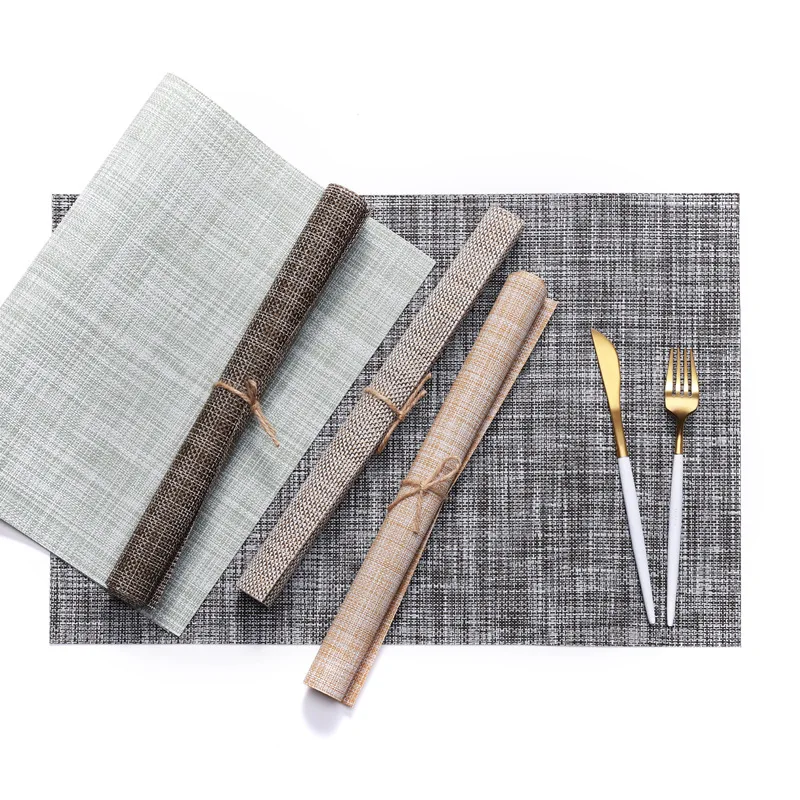 

PVC Table Mat Coffee Cup Pads Decorative Placemats Table Linen Napkin Kitchen Accessories PVC Heat Resistant Dining Tableware