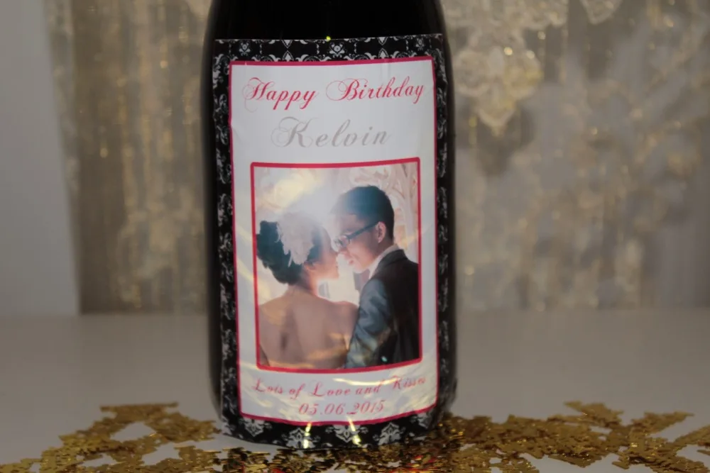 10pcs Personalized Damask Wedding Valentine Engagement Champagne 10pcs Personalized Damask Wedding Valentine Engagement Champagne Wine Bottle Labels Sticker Wrers Custom Photo In Party Diy Decorations From Home