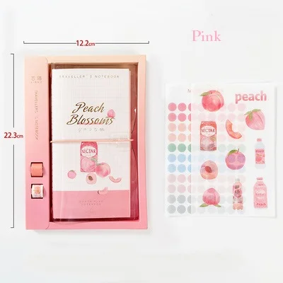 TN Стандартный личный ежедневник планировщик набор, прекрасный летний журнал путешественник мягкий блокнот Подарочный набор с наклейкой васи лента - Цвет: pink