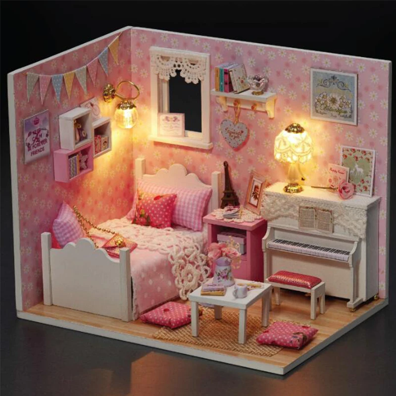 YunNaSi DIY деревянный миниатюрный кукольный домик casinha de boneca Miniatura модель пазла