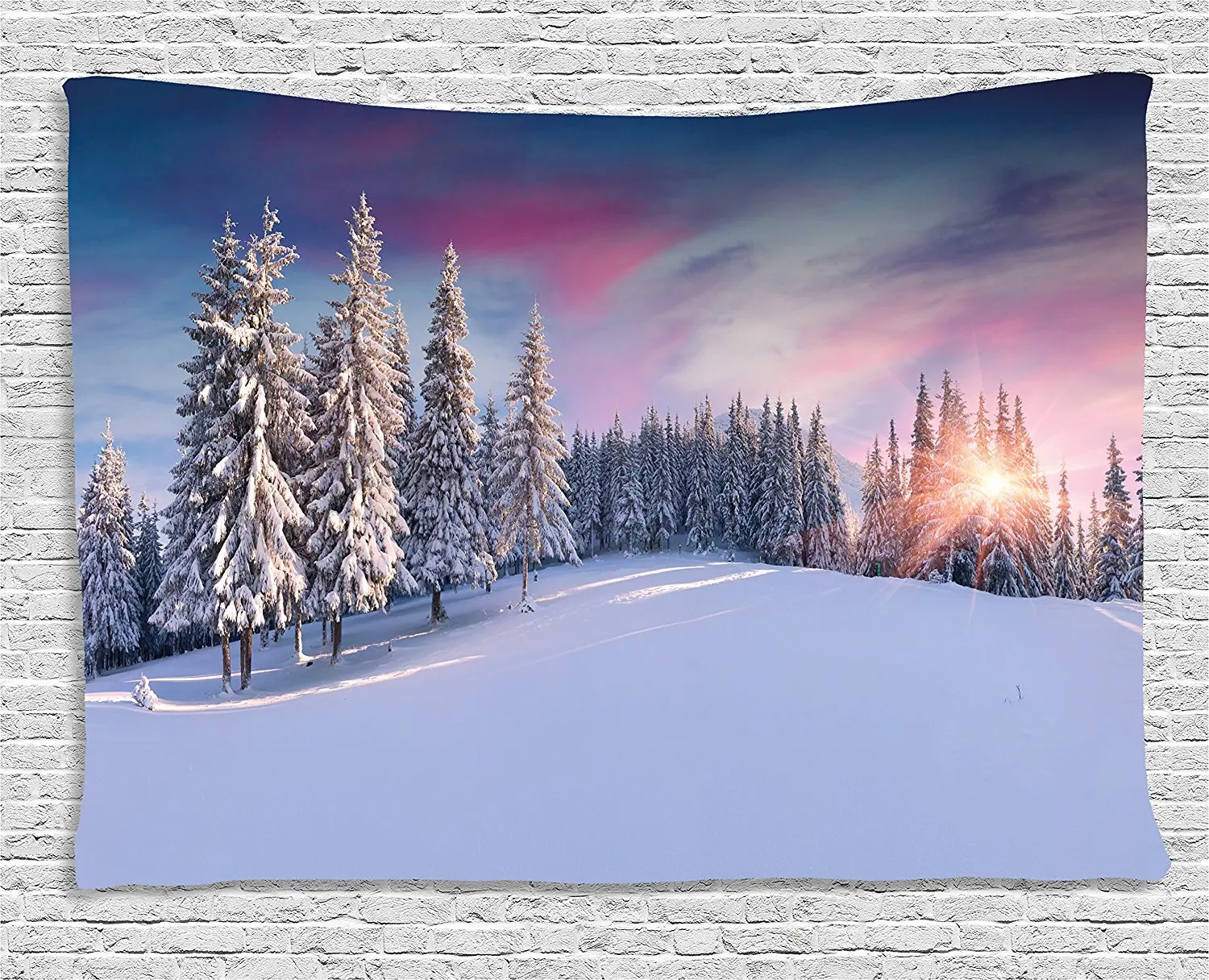Winter Tapestry Idyllic Panorama of Winter Sunrise in Snow Covered