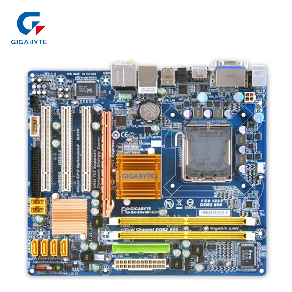 Gigabyte GA-EG41M-S2H Original Used Desktop Motherboard EG41M-S2H G41 LGA 775 DDR2 SATA2 USB2.0 Micro-ATX gigabyte ga g41m es2l original desktop motherboard lga 775 ddr2 g41m es2l g41 micro atx board mainboard free shipping