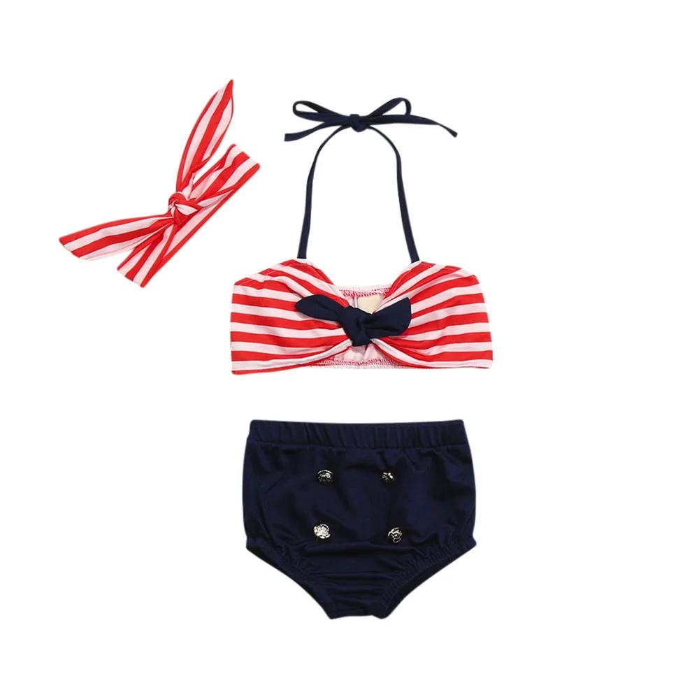Летний детский купальный костюм для девочек из 3 предметов; Детские лямки для купальников для маленьких девочек; купальный костюм; купальный комплект; комплект бикини; A1 - Цвет: 6Months