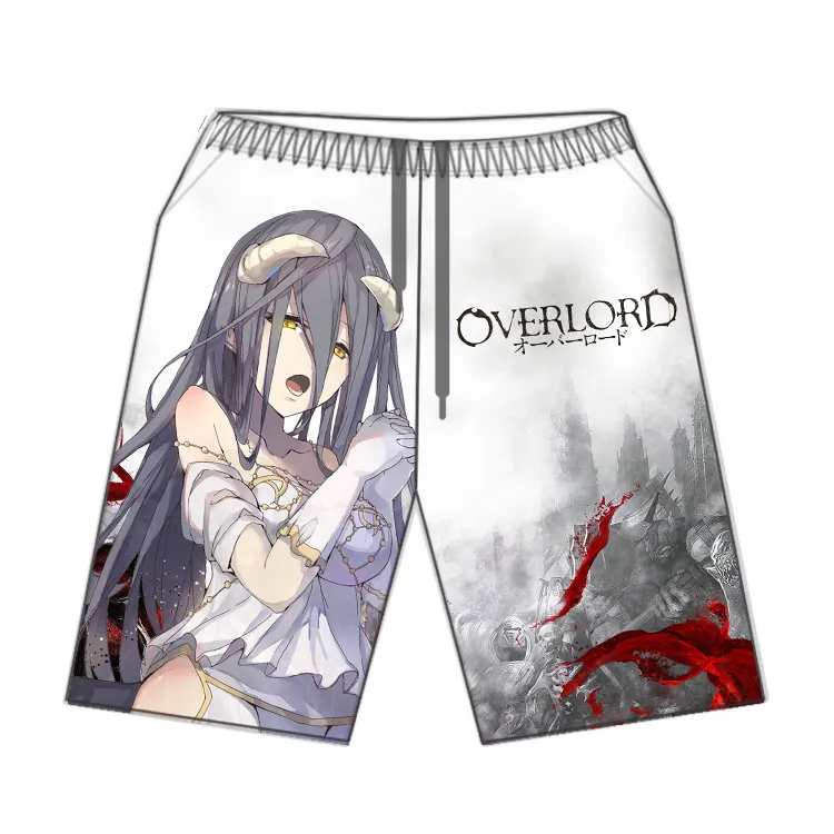 

2019 New Anime OVERLORD Albedo Cosplay Shorts Men Hawaii Beach 3d Print Shorts Casual Hip Hop Mens Short Pants Summer Male